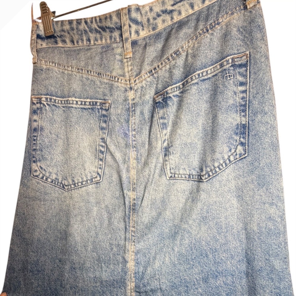 Rag & Bone Miramar Tulip Maxi Skirt Size 24 Faux Denim Tencel - Picture 9 of 16